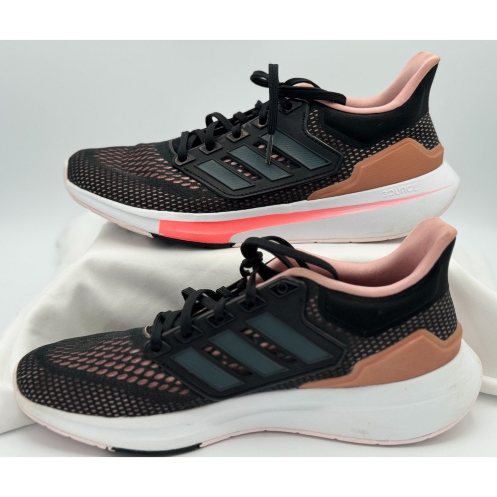 Adidas Women's EQ21 Running Shoes - Core Black / Wonder Mauve - Size 10 - GZ0589